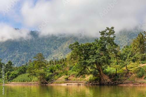 Riverside landscape on the Nam Ou river in Laos © kovgabor79