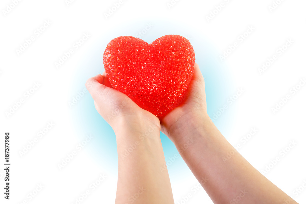 Two hands holding an outstretched heart in openness and love Two hands holding an outstretched heart in openness and love