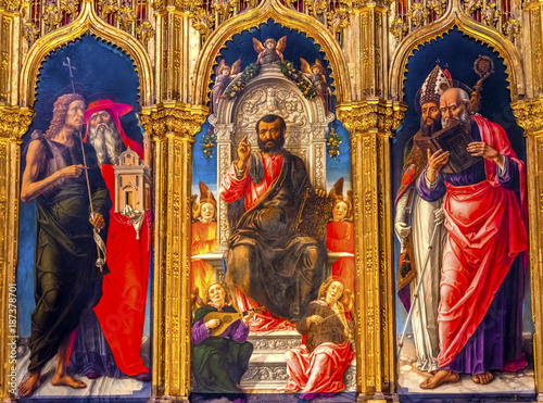 Vivarni Saint Mark Enthroned Painting Santa Maria Gloriosa de Frari Church Venice Italy