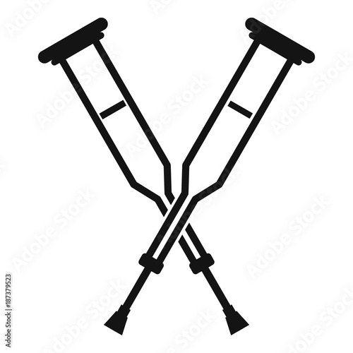 Fotografie, Tablou Crutches icon, simple style