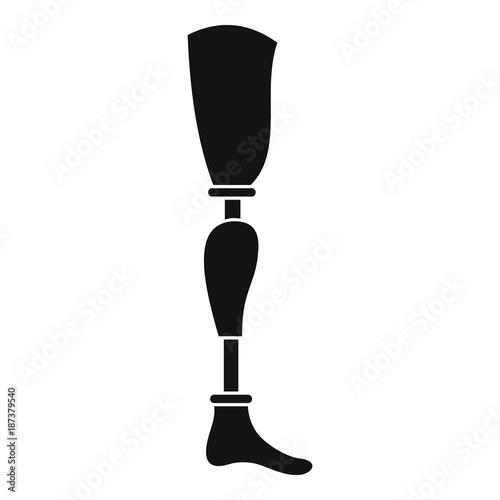Prosthesis leg icon, simple style