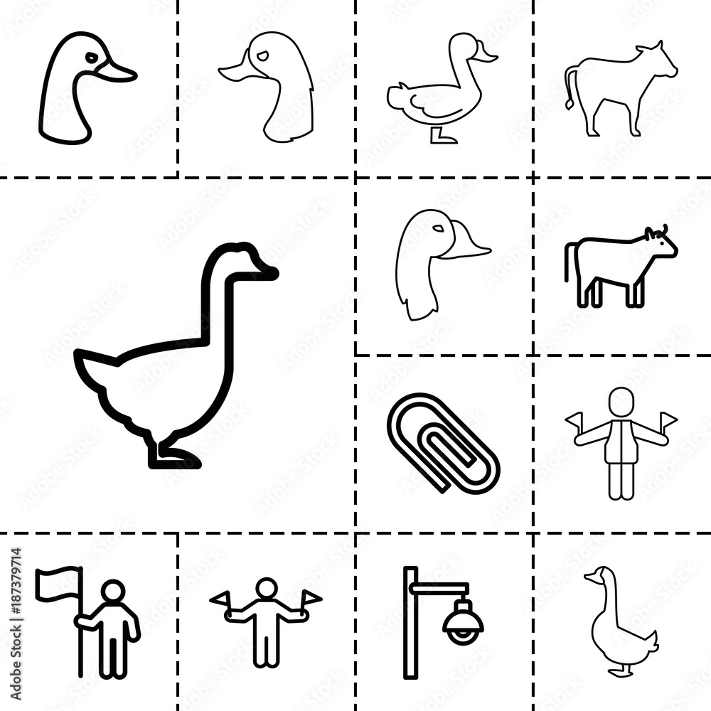 Obraz premium Standing icons. set of 13 editable outline standing icons