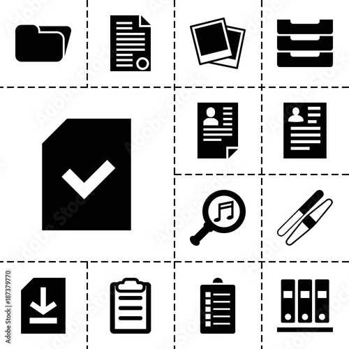 File icons. set of 13 editable filled file icons