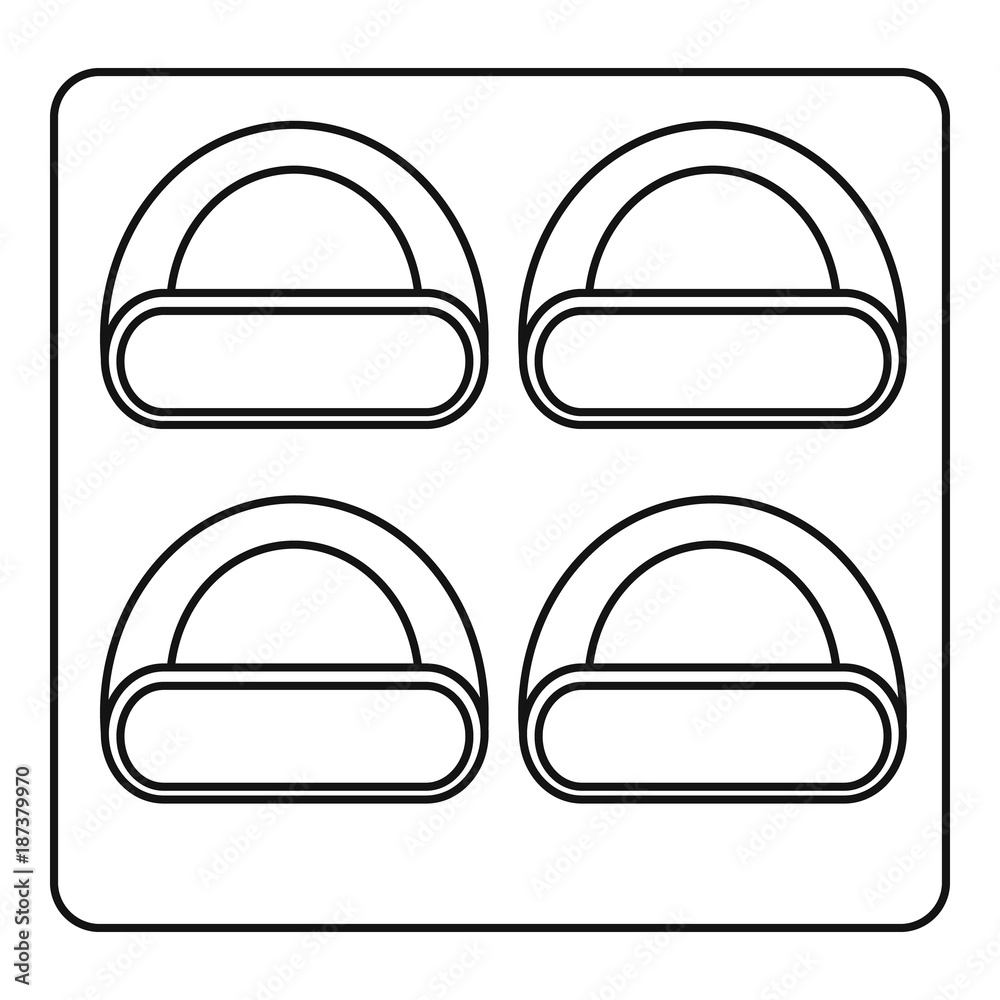 Different sushi icon, outline style Different sushi icon, outline style
