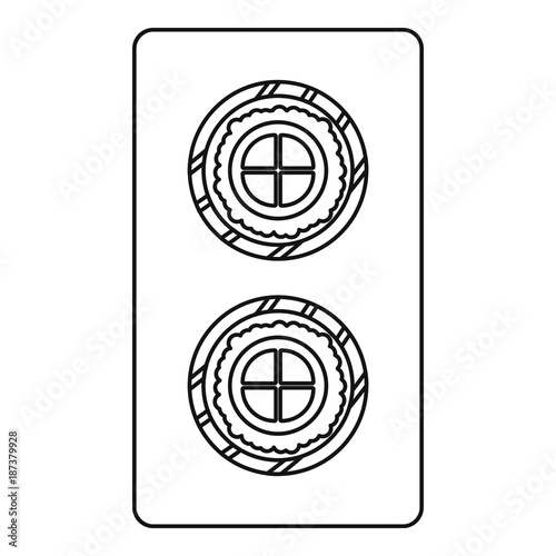 Fish roll icon, outline style