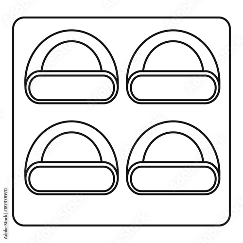 Different sushi icon, outline style