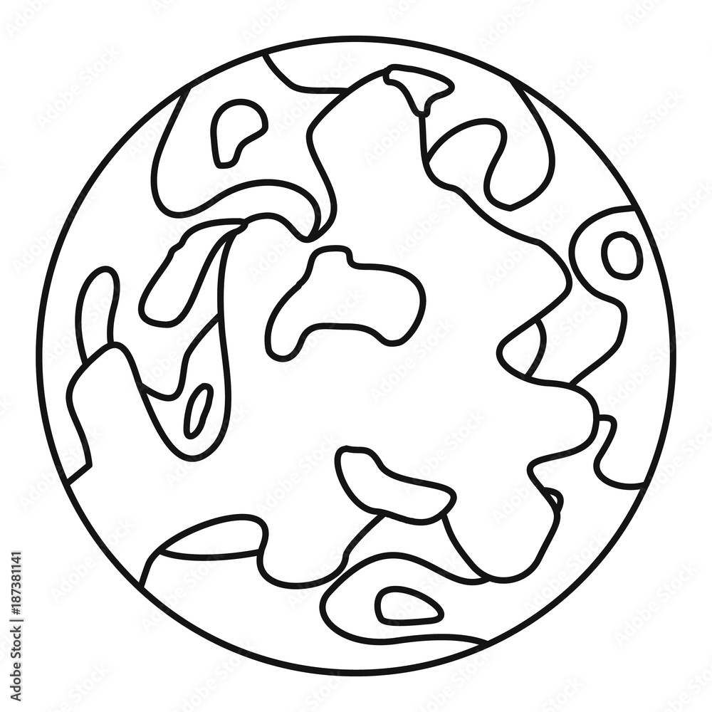 Small planet icon, outline style Small planet icon, outline style