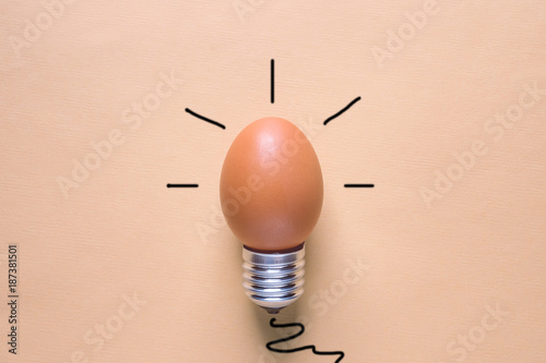 Light Bulb Egg shell on Base Concept  Energy Saving