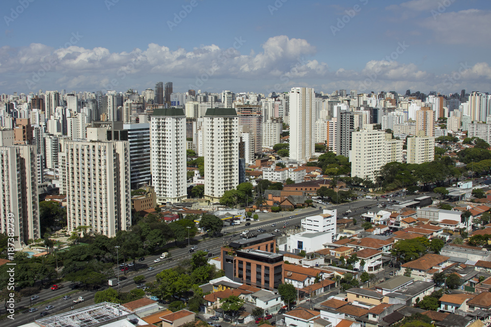 Aerial view of the city of Sao Paulo Brazil