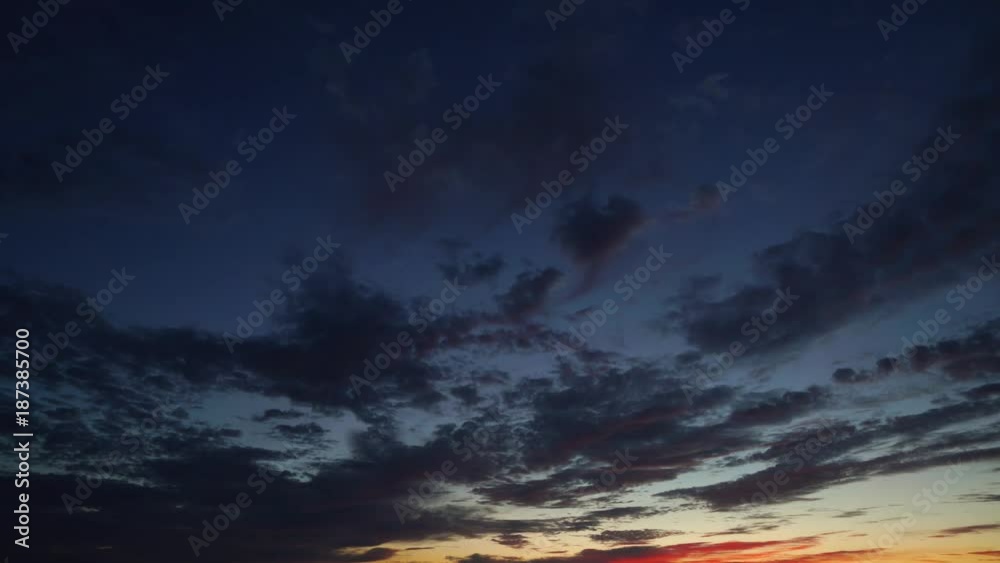 Time lapse Sunset over sea