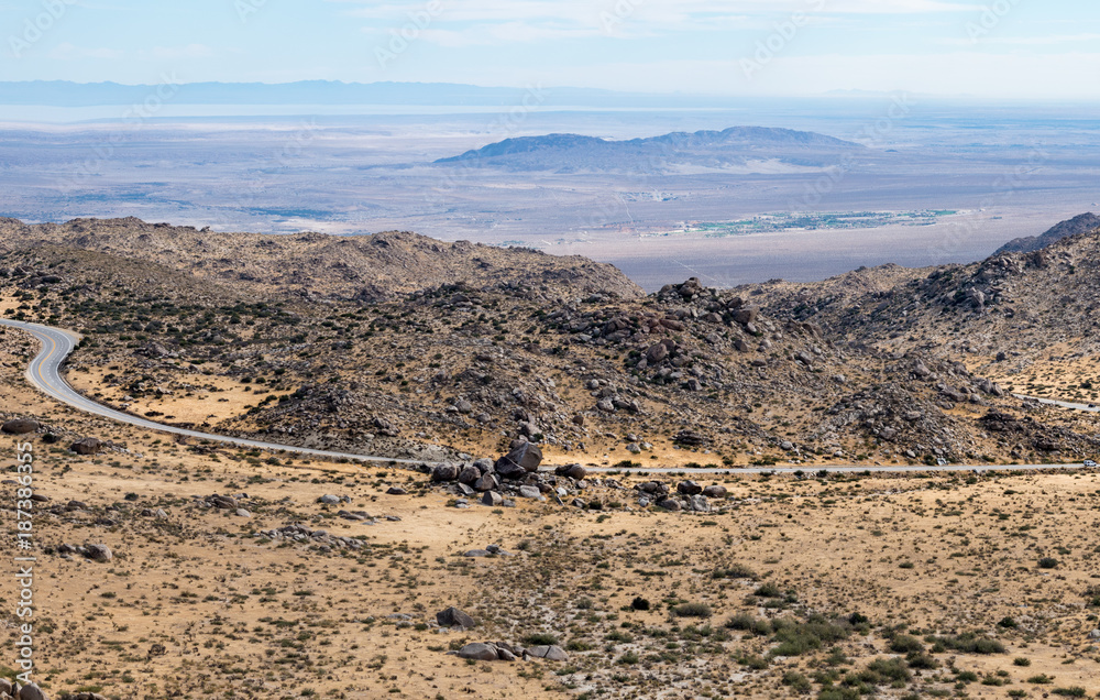 Approaching Borrego Springs in California desert