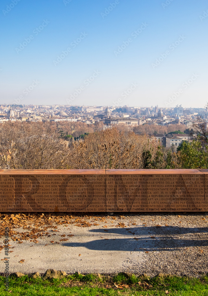 Rome (Italy) - The Janiculum hill and terrace, over the city.