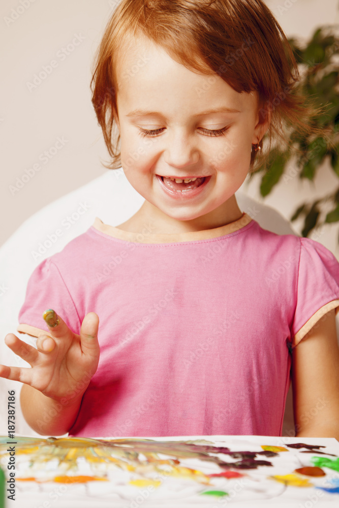 little girl learning to paint (child development in art) little girl learning to paint (child development in art)