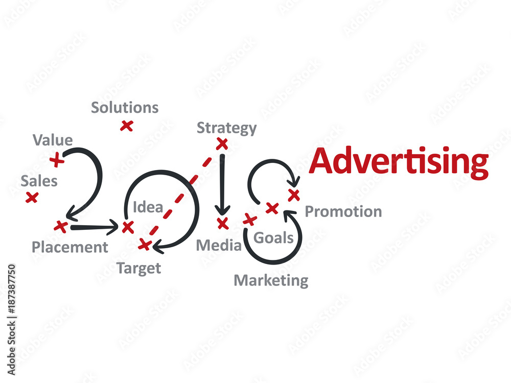 Advertising 2018 red marks white background vector