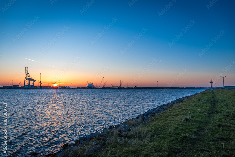 Port of Amsterdam sunset