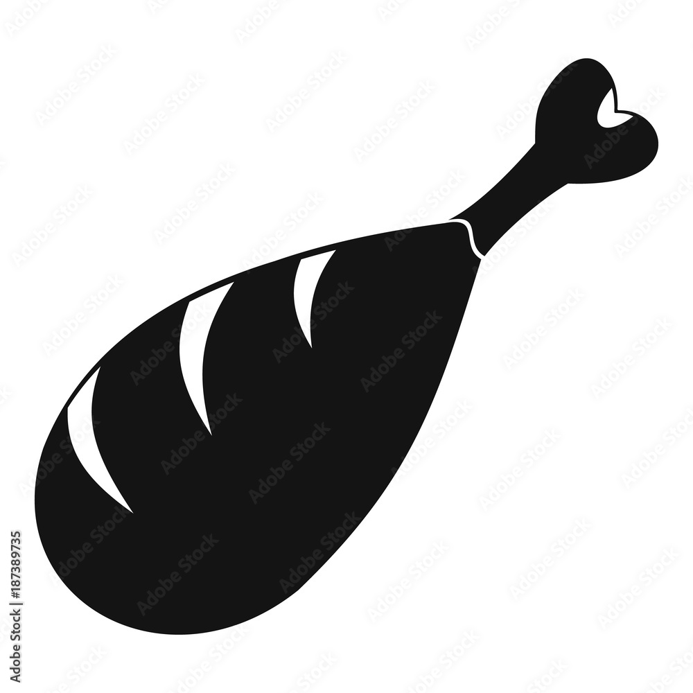 Meat on the bone icon, simple style Meat on the bone icon, simple style