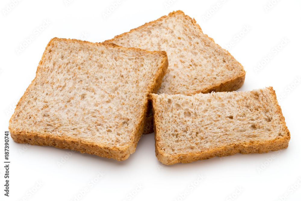 Toast bread isolated on the white background.