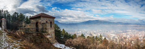 Aerial view of Bulgarian City Kyustendil. photo