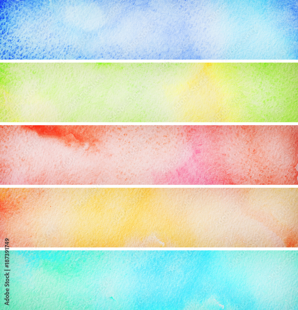 Naklejka premium set of colorful watercolor banners