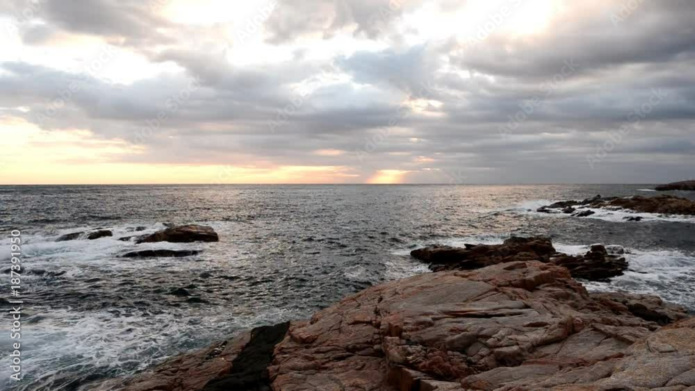 A sunrise on the Costa Brava of Girona A sunrise on the Costa Brava of Girona