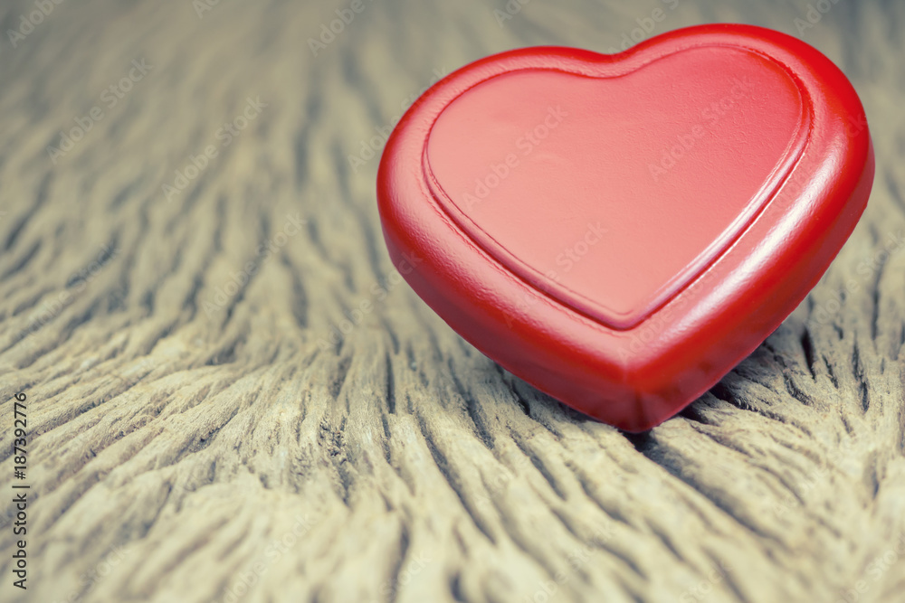 Red heart on wooden board to romantic and sweet day for Valentines Day. Red heart on wooden board to romantic and sweet day for Valentines Day.