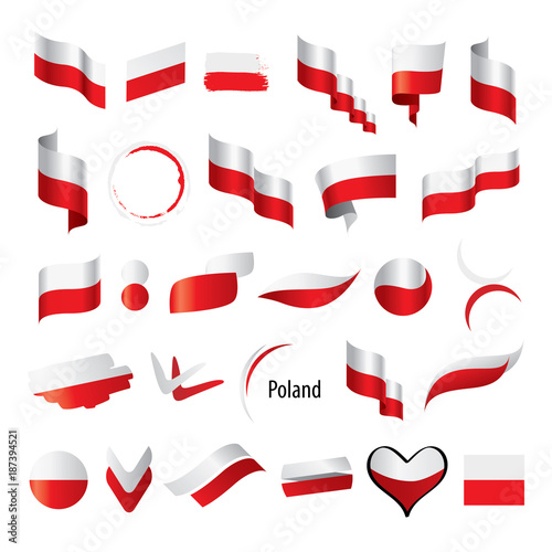 Poland flag, vector illustration photo