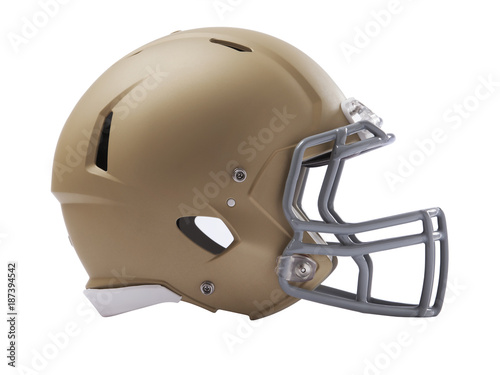Modern American football helmet isolated on white