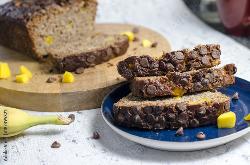 Banana and Mango Bread with Chocolate Chips photo