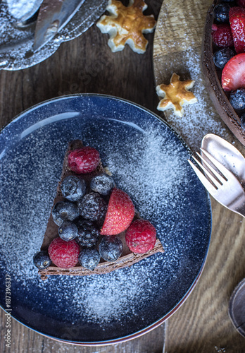 Fresh Berry Chocolate Cheesecake photo