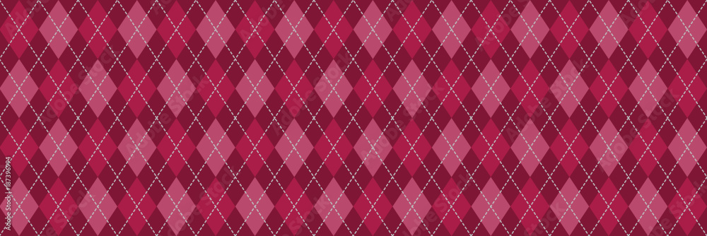 Red and Pink Argyle Banner