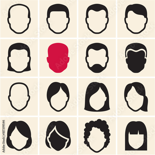 People icon. Hair style.