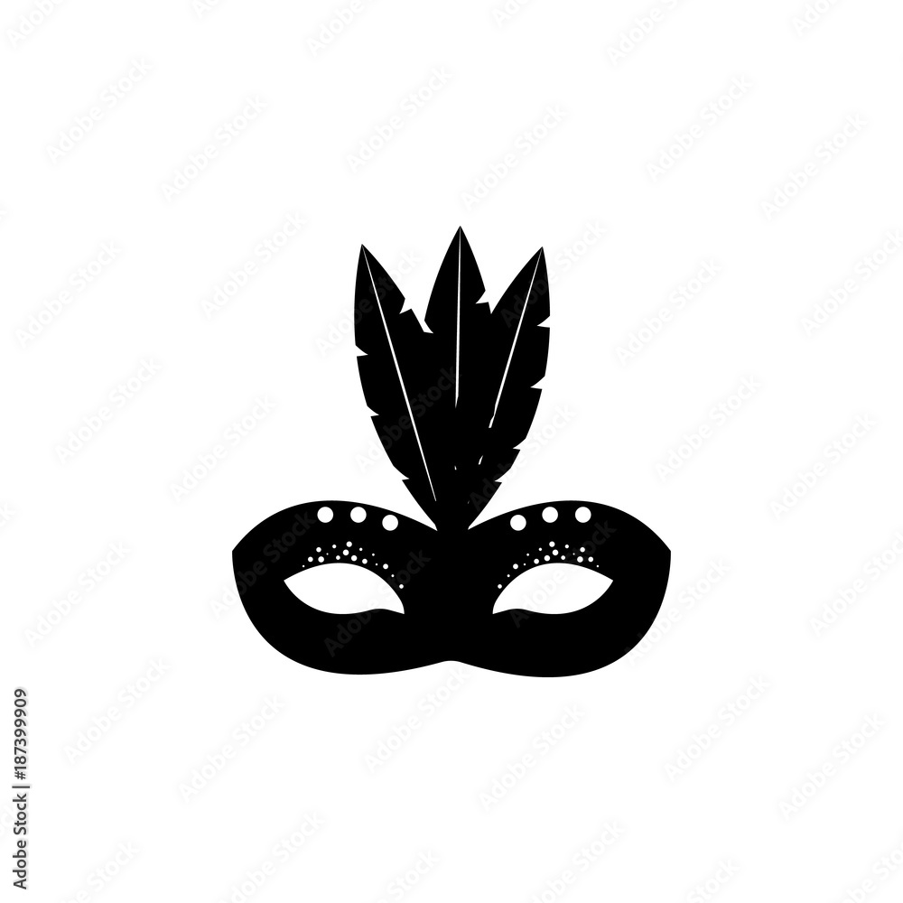 Carnival mask with feathers icon. Carnival element icon. Premium quality graphic design icon. Baby Signs, outline symbols collection icon for websites, web design, mobile