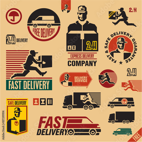 delivery icons set