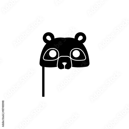 Mask of an animal on a stick icon. Carnival element icon. Premium quality graphic design icon. Baby Signs, outline symbols collection icon for websites, web design, mobile