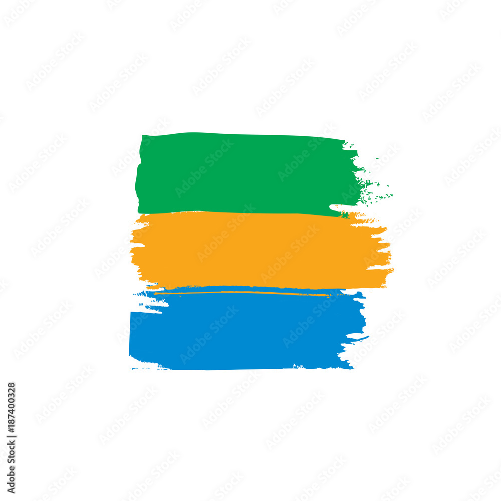 Fototapeta premium Gabon flag, vector illustration