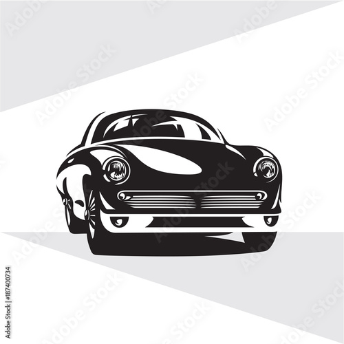 Retro sports car isolated vector