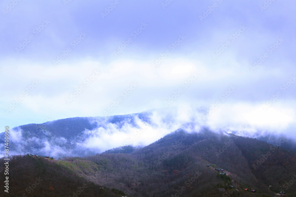 Landscape Nature Photography of the Great Smoky Mountains in the Early Morning with Heavy Fog Landscape Nature Photography of the Great Smoky Mountains in the Early Morning with Heavy Fog