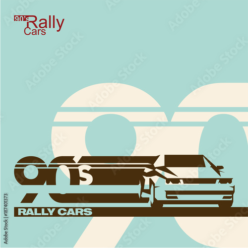 90's sports car rally banner, car racing