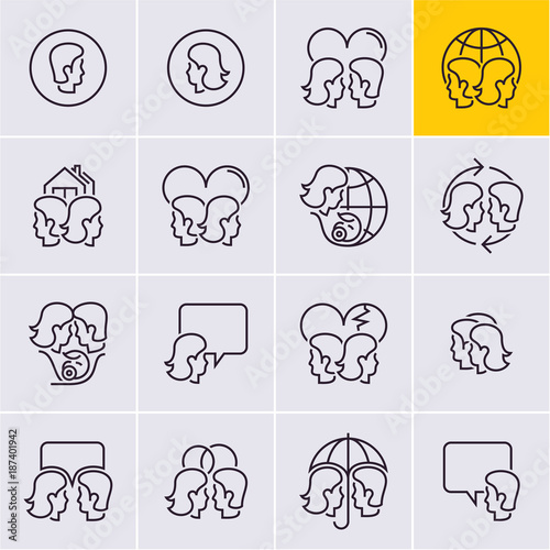 family icons, man and woman relationship, people