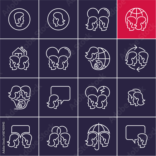 family icons, man and woman relationship, people