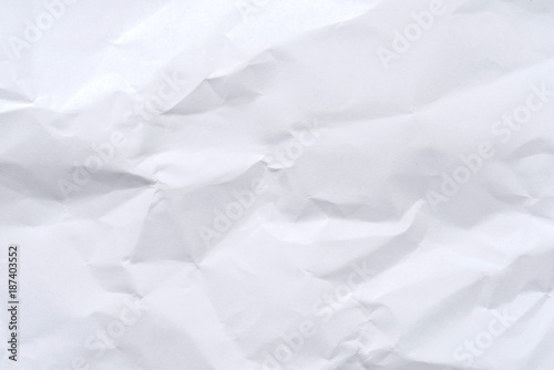 White crumpled paper background and texture, Wrinkled creased paper white abstract © peangdao