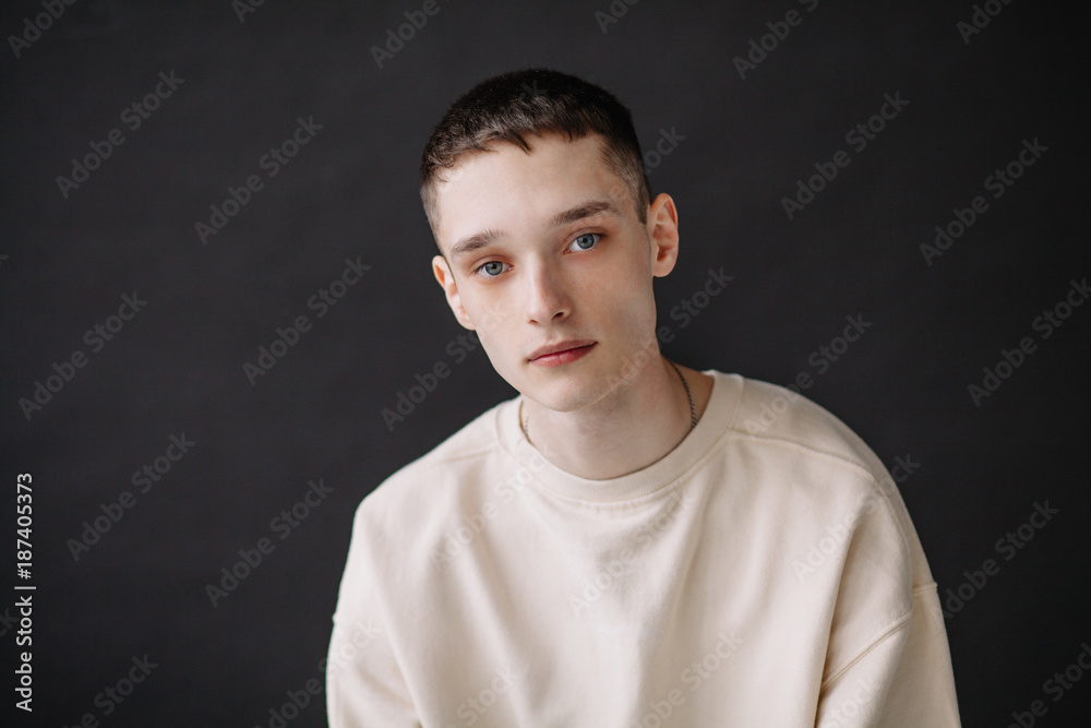 Studio portrait of teen male Studio portrait of teen male