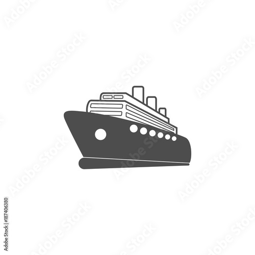 cruise liner logo icon. Logo Elements of water craft. Premium quality graphic design. Signs symbols collection, simple icon for websites, web design, mobile app, info graphics