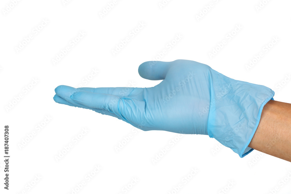 Doctor hand glove shows