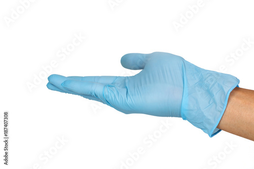 Doctor hand glove shows