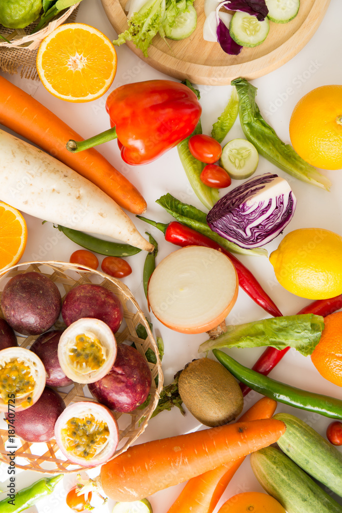 Top view mix diet vegetables healthy care. Top view mix diet vegetables healthy care.