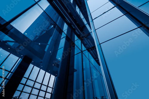 detail shot of modern business buildings in city 