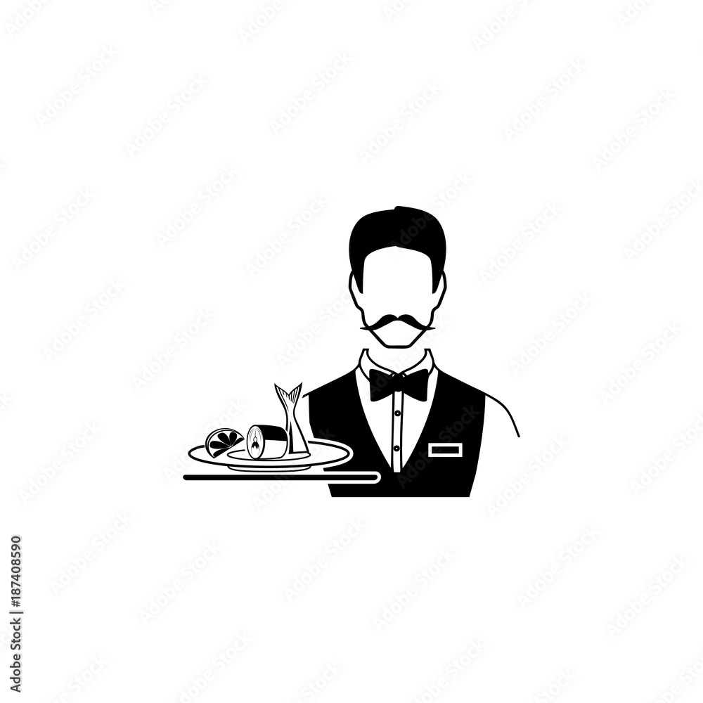 waiter serving herring icon. Fish and sea products elements. Premium quality graphic design icon. Simple love icon for websites, web design, mobile app, info graphics waiter serving herring icon. Fish and sea products elements. Premium quality graphic design icon. Simple love icon for websites, web design, mobile app, info graphics