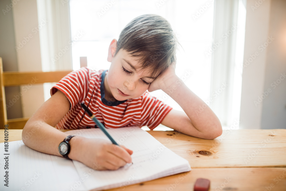 Boy doing homework Boy doing homework