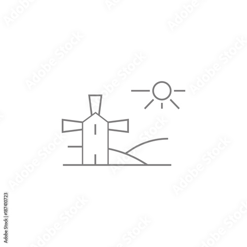 landscape with a mill icon. Web element. Premium quality graphic design. Signs symbols collection, simple icon for websites, web design, mobile app, info graphics